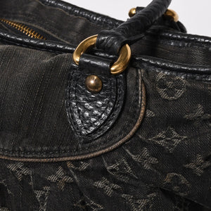 LOUIS VUITTON ルイヴィトン ネオカヴィ MM ハンドバッグ M95351 モノグラム デニム ブラック 2WAY ゴールド金具 美品 中古 4b014116