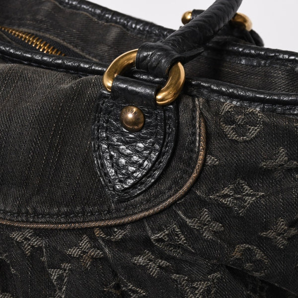 LOUIS VUITTON ルイヴィトン ネオカヴィ MM ハンドバッグ M95351 モノグラム デニム ブラック 2WAY ゴールド金具 美品 中古 4b014116