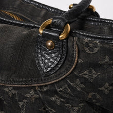 画像をギャラリービューアに読み込む, LOUIS VUITTON ルイヴィトン ネオカヴィ MM ハンドバッグ M95351 モノグラム デニム ブラック 2WAY ゴールド金具 美品 中古 4b014116