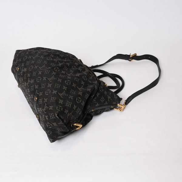 LOUIS VUITTON ルイヴィトン ネオカヴィ MM ハンドバッグ M95351 モノグラム デニム ブラック 2WAY ゴールド金具 美品 中古 4b014116