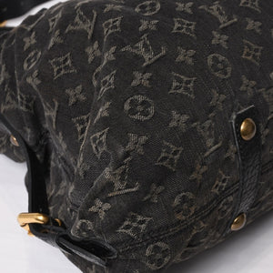 LOUIS VUITTON ルイヴィトン ネオカヴィ MM ハンドバッグ M95351 モノグラム デニム ブラック 2WAY ゴールド金具 美品 中古 4b014116