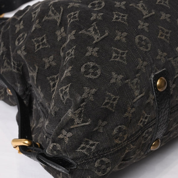 LOUIS VUITTON ルイヴィトン ネオカヴィ MM ハンドバッグ M95351 モノグラム デニム ブラック 2WAY ゴールド金具 美品 中古 4b014116