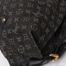 画像をギャラリービューアに読み込む, LOUIS VUITTON ルイヴィトン ネオカヴィ MM ハンドバッグ M95351 モノグラム デニム ブラック 2WAY ゴールド金具 美品 中古 4b014116