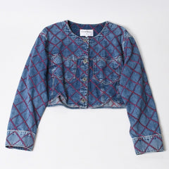Very Good Condition CHANEL No Color Denim Jacket P71319V63952 Size 50 Here Mark Stitch Blue Men's Used 4b012768