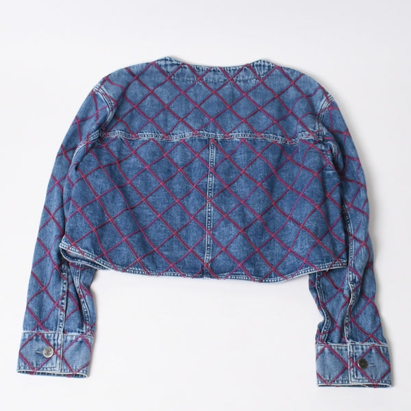 Very Good Condition CHANEL No Color Denim Jacket P71319V63952 Size 50 Here Mark Stitch Blue Men's Used 4b012768