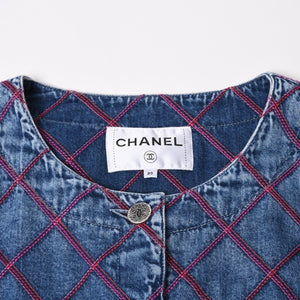 Very Good Condition CHANEL No Color Denim Jacket P71319V63952 Size 50 Here Mark Stitch Blue Men's Used 4b012768