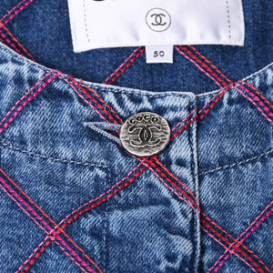 Very Good Condition CHANEL No Color Denim Jacket P71319V63952 Size 50 Here Mark Stitch Blue Men's Used 4b012768