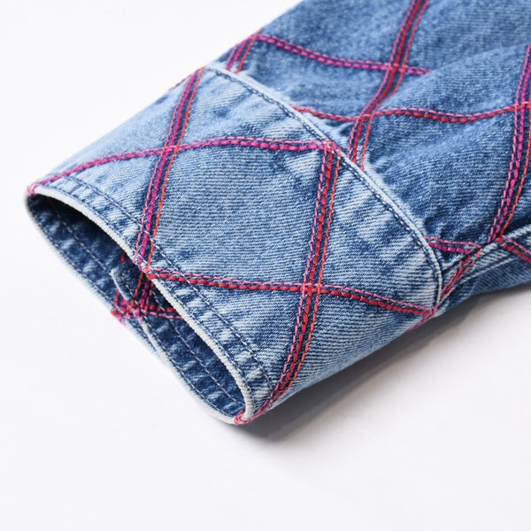 Very Good Condition CHANEL No Color Denim Jacket P71319V63952 Size 50 Here Mark Stitch Blue Men's Used 4b012768