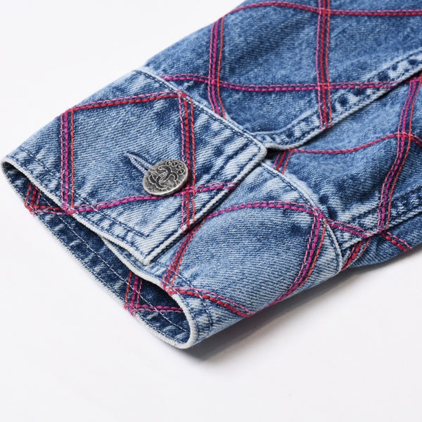 Very Good Condition CHANEL No Color Denim Jacket P71319V63952 Size 50 Here Mark Stitch Blue Men's Used 4b012768