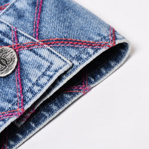 Very Good Condition CHANEL No Color Denim Jacket P71319V63952 Size 50 Here Mark Stitch Blue Men's Used 4b012768