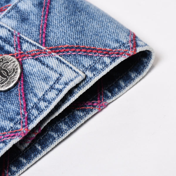 Very Good Condition CHANEL No Color Denim Jacket P71319V63952 Size 50 Here Mark Stitch Blue Men's Used 4b012768
