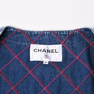 Very Good Condition CHANEL No Color Denim Jacket P71319V63952 Size 50 Here Mark Stitch Blue Men's Used 4b012768