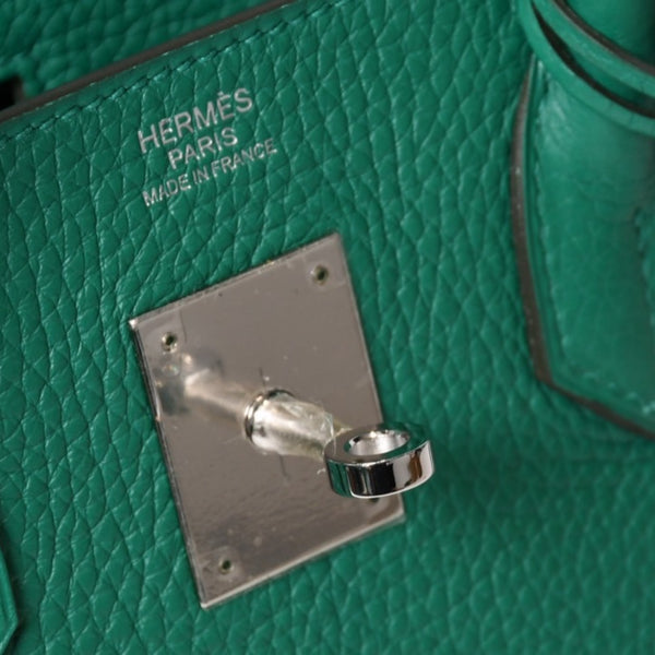 Like new HERMES Birkin 30 handbag Taurillon Clemence Vertigo x Vertfonce Silver hardware A stamp Used 4b014068