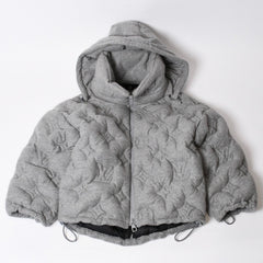 極美品 LOUIS VUITTON ルイヴィトン ヴァージル ダウンジャケット ボーイフッド パファーHHK72EUY5 サイズ48 カシミヤ グレー 中古 4b014102