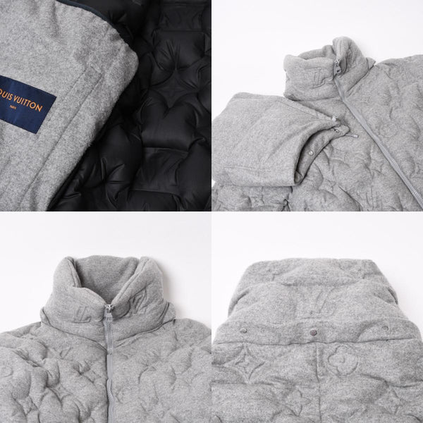 極美品 LOUIS VUITTON ルイヴィトン ヴァージル ダウンジャケット ボーイフッド パファーHHK72EUY5 サイズ48 カシミヤ グレー 中古 4b014102
