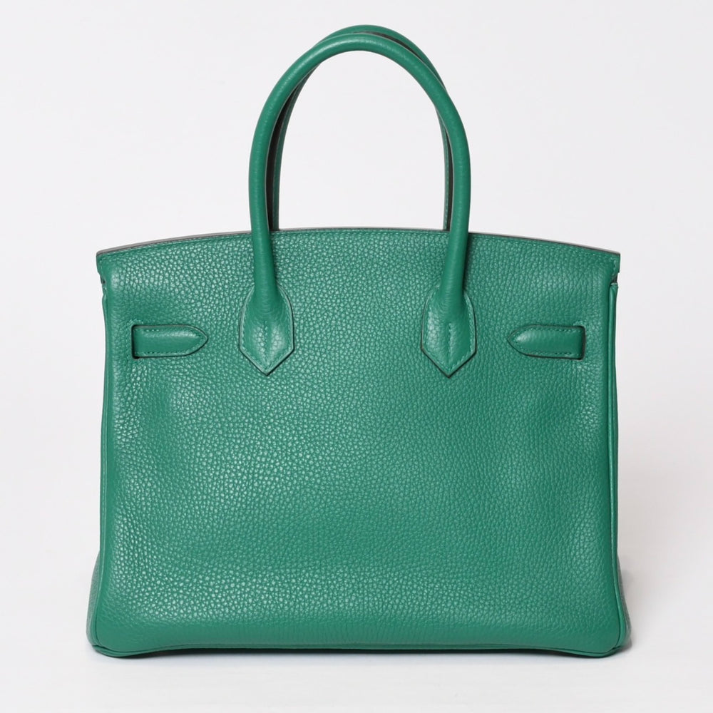 Like new HERMES Birkin 30 handbag Taurillon Clemence Vertigo x Vertfonce Silver hardware A stamp Used 4b014068