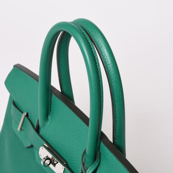 Like new HERMES Birkin 30 handbag Taurillon Clemence Vertigo x Vertfonce Silver hardware A stamp Used 4b014068