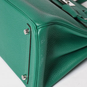 Like new HERMES Birkin 30 handbag Taurillon Clemence Vertigo x Vertfonce Silver hardware A stamp Used 4b014068