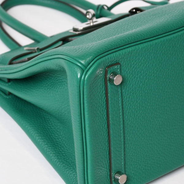 Like new HERMES Birkin 30 handbag Taurillon Clemence Vertigo x Vertfonce Silver hardware A stamp Used 4b014068