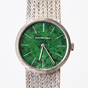 Very Good Condition AUDEMARS PIGUET Audemars Piguet Round Watch Jade Dial Weight Approx. 59.0g Manual Winding Used 4b014034