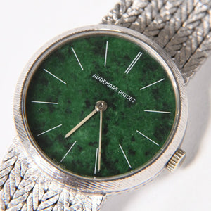 Very Good Condition AUDEMARS PIGUET Audemars Piguet Round Watch Jade Dial Weight Approx. 59.0g Manual Winding Used 4b014034
