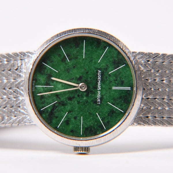 Very Good Condition AUDEMARS PIGUET Audemars Piguet Round Watch Jade Dial Weight Approx. 59.0g Manual Winding Used 4b014034
