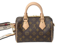 画像をギャラリービューアに読み込む, 極美品 LOUIS VUITTON ルイヴィトン ショルダーバッグ スピーディバンドリエール20 m46222 レザー PVC ブラウン ゴールド金具 中古 4b003002