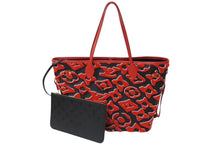 画像をギャラリービューアに読み込む, 新品未使用 LOUIS VUITTON ルイヴィトン ネヴァーフルMM LV×UF ウルスフィッシャー トートバッグ M45544 ブラック レッド 中古 4b003008