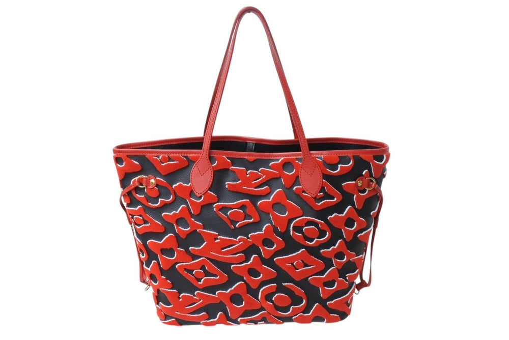 新品未使用 LOUIS VUITTON ルイヴィトン ネヴァーフルMM LV×UF ウルスフィッシャー トートバッグ M45544 ブラック レッド 中古 4b003008