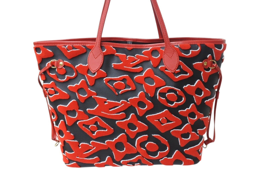 New and unused LOUIS VUITTON Neverfull MM LV×UF Urs Fischer tote bag M45544 Black Red Used 4b003008