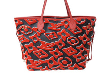 画像をギャラリービューアに読み込む, 新品未使用 LOUIS VUITTON ルイヴィトン ネヴァーフルMM LV×UF ウルスフィッシャー トートバッグ M45544 ブラック レッド 中古 4b003008