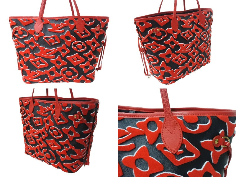 New and unused LOUIS VUITTON Neverfull MM LV×UF Urs Fischer tote bag M45544 Black Red Used 4b003008