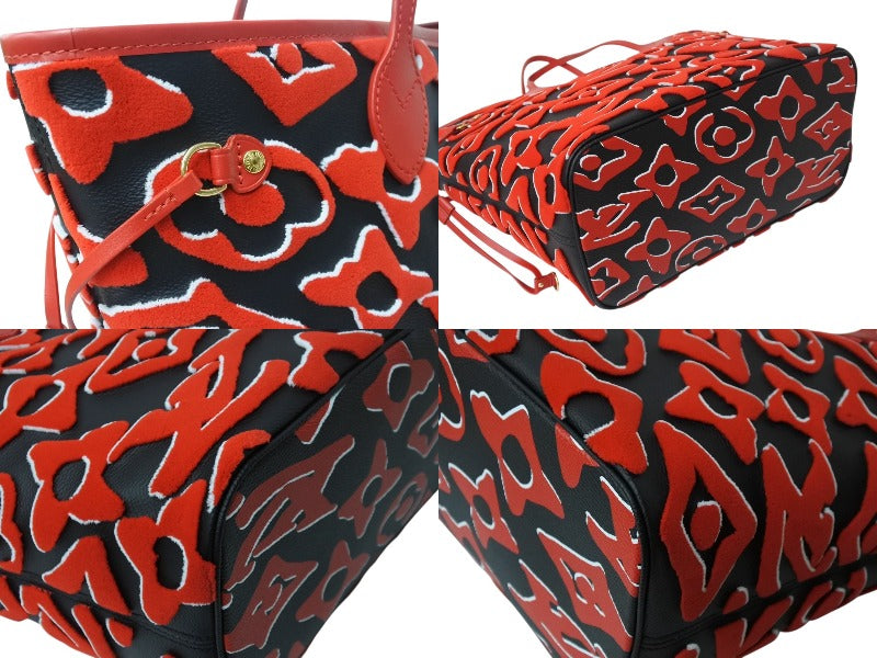 New and unused LOUIS VUITTON Neverfull MM LV×UF Urs Fischer tote bag M45544 Black Red Used 4b003008