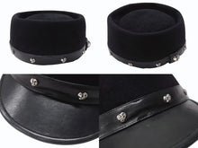 Load image into Gallery viewer, CHROME HEARTS クロムハーツ ケルティックハート キャスケット サイズS ビーバーウール ラムレザー シルバー925 ブラック 美品 中古 4b004872