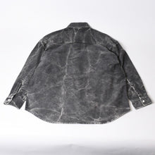 Load image into Gallery viewer, C.E / CAV EMPT シーイー BLEACHED BIG SHIRT CES15SH02 サイズL グレー ロゴパッチ 美品 中古 4b013789