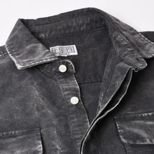 Load image into Gallery viewer, C.E / CAV EMPT シーイー BLEACHED BIG SHIRT CES15SH02 サイズL グレー ロゴパッチ 美品 中古 4b013789