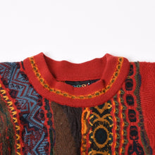 Load image into Gallery viewer, 極美品 COOGI クージー 3Dニット キッズサイズ12 ピュアニューウール マルチカラー レッド 中古 4b006108