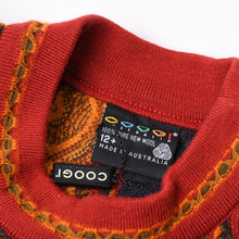 Load image into Gallery viewer, 極美品 COOGI クージー 3Dニット キッズサイズ12 ピュアニューウール マルチカラー レッド 中古 4b006108