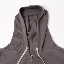 Load image into Gallery viewer, Rick Owens リックオウエンス カシミヤ ジップアップ ニットフーディー RU02B2614-WSB サイズXXL 美品 中古 4b013656