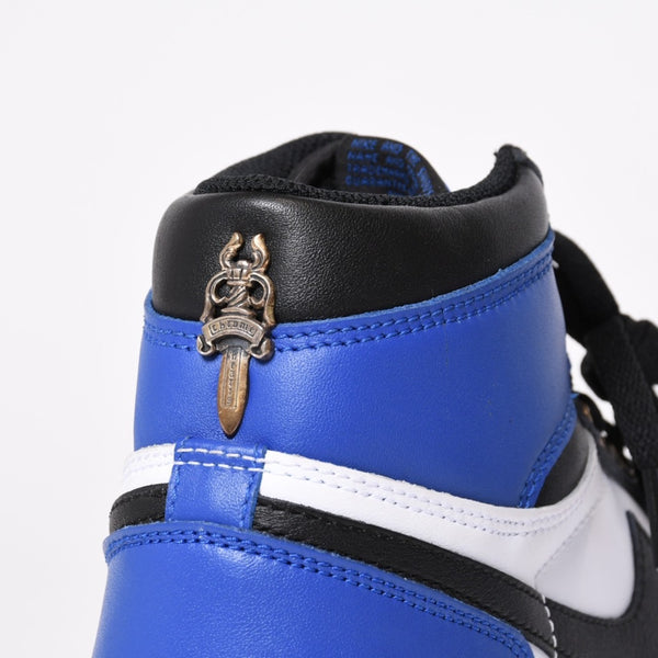 新品未使用 NIKE × FRAGMENT × CHROME HEARTS エアジョーダン1 スニーカー 716371 サイズ29.5cm ダガー装飾 中古 4c070378