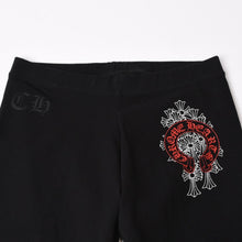 Load image into Gallery viewer, 新品同様 CHROME HEARTS クロムハーツ LOGO PRINT LEGGINGS ロゴプリント レギンス サイズS セメタリークロス ホースシュー 中古 4b013679