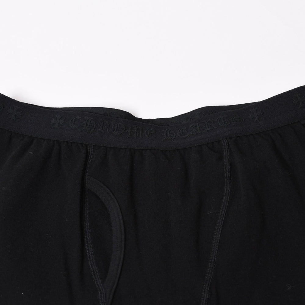 極美品 CHROME HEARTS クロムハーツ LOGO PRINT LEGGINGS ロゴプリント レギンス サイズL ホースシュー プリント ブラック 中古 4b013682