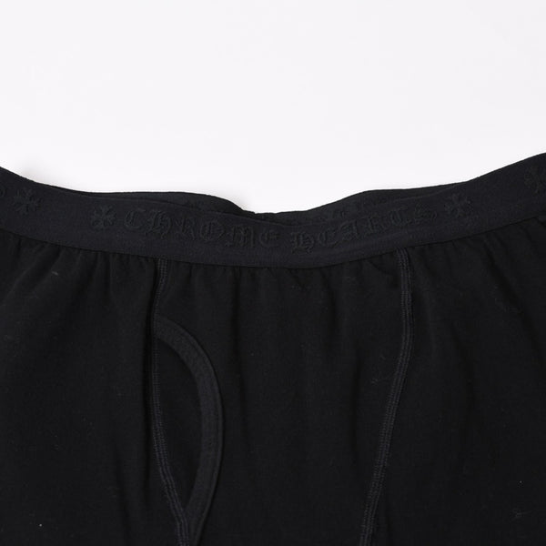 極美品 CHROME HEARTS クロムハーツ LOGO PRINT LEGGINGS ロゴプリント レギンス サイズL ホースシュー プリント ブラック 中古 4b013682