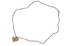 CHANEL シャネル ココマーク リス アニマル ネックレス ラメ 05A GP ゴールド イエロー ゴールド金具 美品 中古 56031