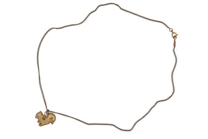 CHANEL シャネル ココマーク リス アニマル ネックレス ラメ 05A GP ゴールド イエロー ゴールド金具 美品 中古 56031