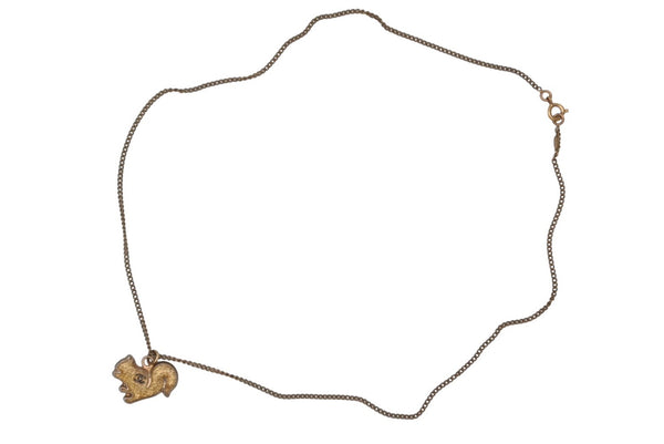 CHANEL シャネル ココマーク リス アニマル ネックレス ラメ 05A GP ゴールド イエロー ゴールド金具 美品 中古 56031