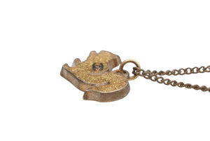 CHANEL シャネル ココマーク リス アニマル ネックレス ラメ 05A GP ゴールド イエロー ゴールド金具 美品 中古 56031
