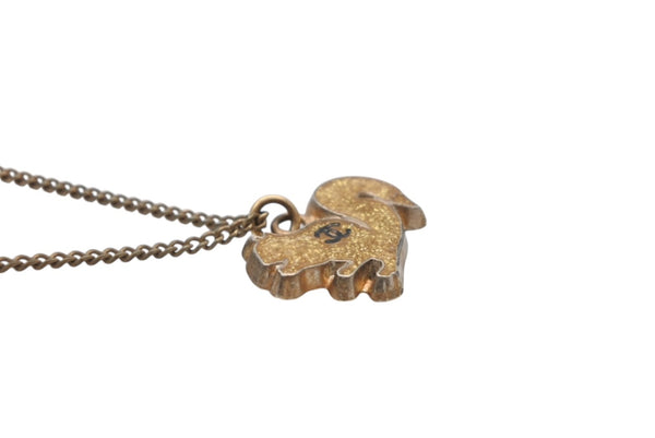 CHANEL シャネル ココマーク リス アニマル ネックレス ラメ 05A GP ゴールド イエロー ゴールド金具 美品 中古 56031