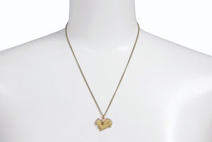 CHANEL シャネル ココマーク リス アニマル ネックレス ラメ 05A GP ゴールド イエロー ゴールド金具 美品 中古 56031