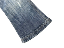 画像をギャラリービューアに読み込む, 極美品 ANTIK DENIM アンティックデニム ターコイズ装飾 刺繍 フレアデニム USA製 コットン ブルー サイズ28 中古 4b006217